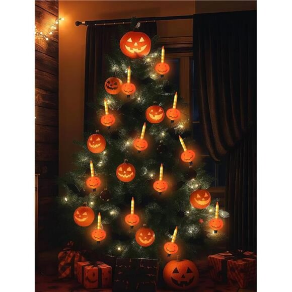 Halloween Pumpkin Bubble Lights-9Ft Halloween String Lights with 9 JackO Lantern - Picture 6 of 8